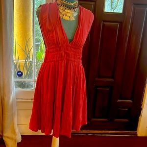 V neck crinkled dress